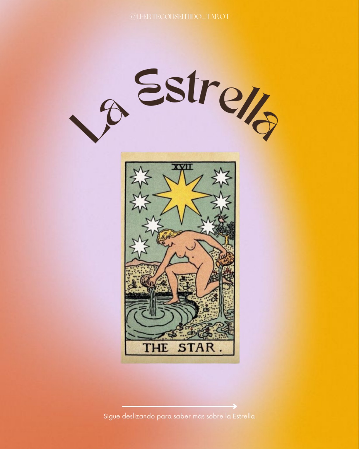 Publicación de Instagram sobre el arcano La Estrella